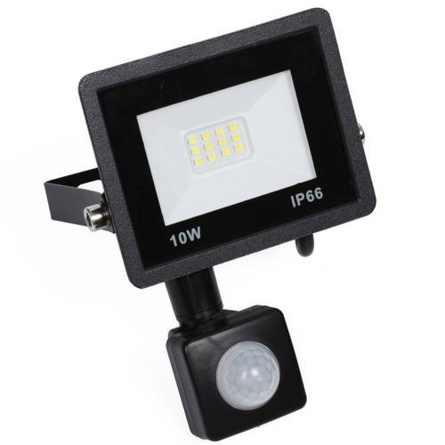 Bouwlamp met Sensor 10W IP65 Breedstraler Buitenlamp - 6000K