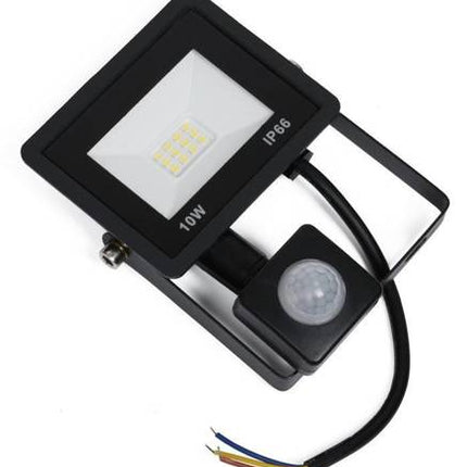 Bouwlamp met Sensor 10W IP65 Breedstraler Buitenlamp - 6000K
