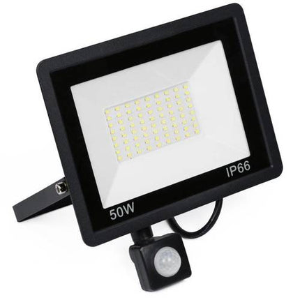 Baulampe mit Sensor 50W IP65 Breitstrahl-Außenlampe - 6000K