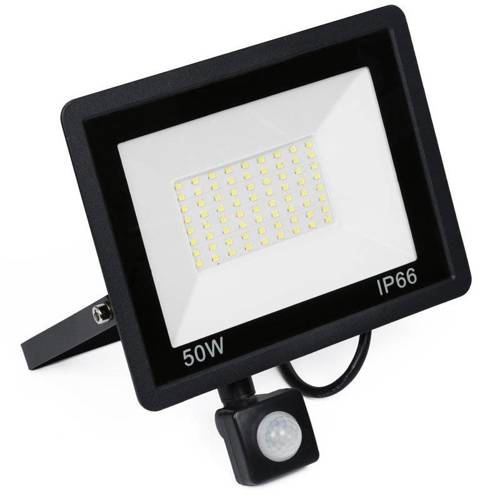 Bouwlamp met Sensor 50W IP65 Breedstraler Buitenlamp - 6000K