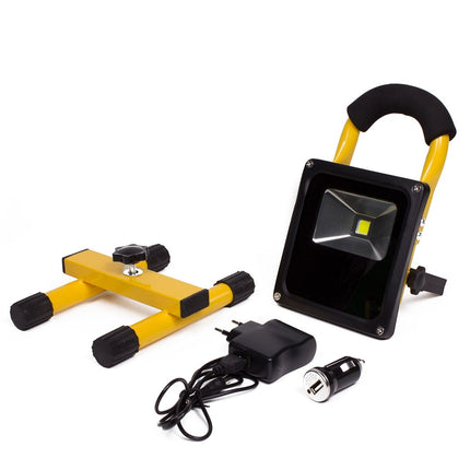 Rechargeable Construction Lamp 10W IP65 Ground Stand - 6000K