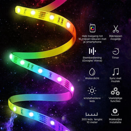 LED Strip RGBWW 5 meters IP65 incl. App &amp; RF remote control