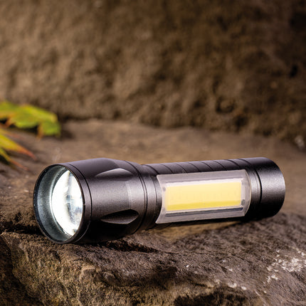 Rechargeable 3W COB Aluminum Flashlight with Side Light