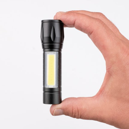 Rechargeable 1W COB Aluminum Pocket Flashlight with Side Light