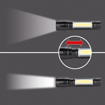 Rechargeable 3W COB Aluminum Flashlight with Side Light